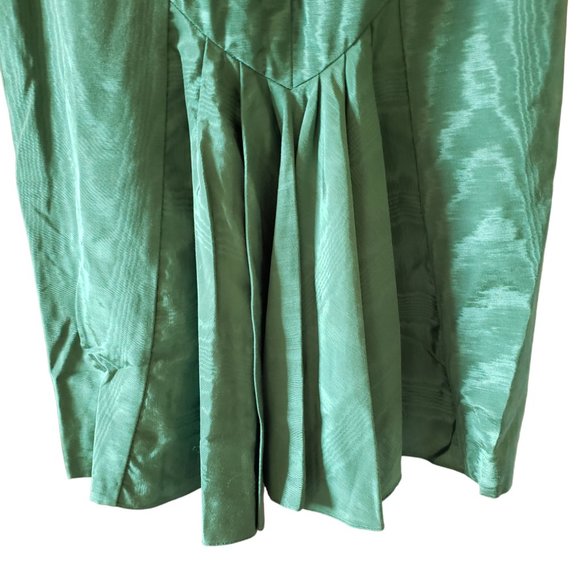 Vtg Scott McClintock Green Shimmer Moire Taffeta Maxi Skirt  Mermaidcore 2/4 - Picture 5 of 6